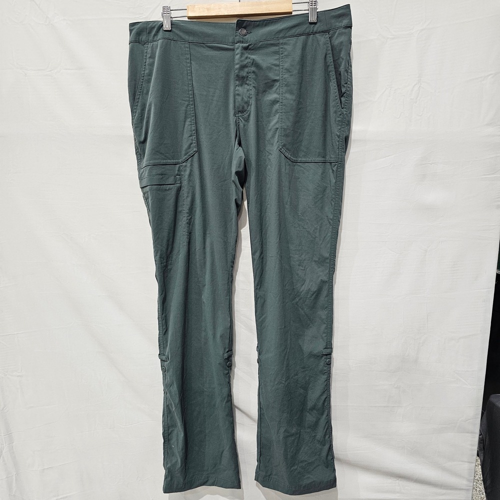 Columbia Womens Hiking Pants Size 16 Long Sage Green Roll Up Cargo Outdoor
